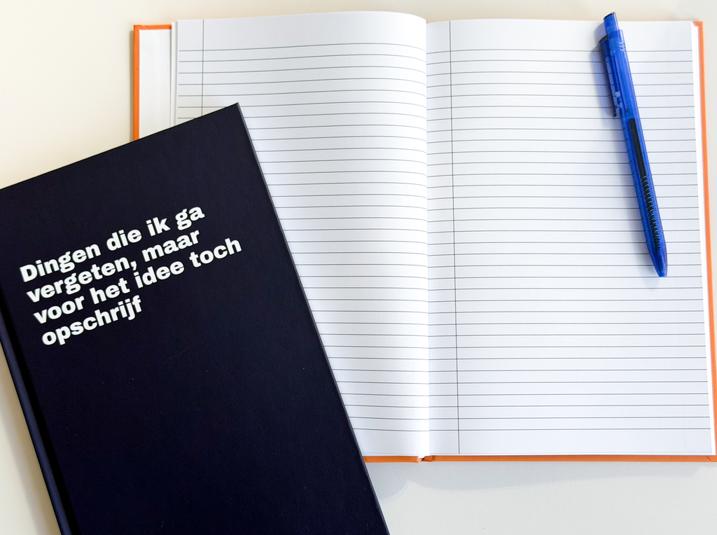 Notitieboek "Dingen die ik ga vergeten, maar voor het idee toch opschrijf"